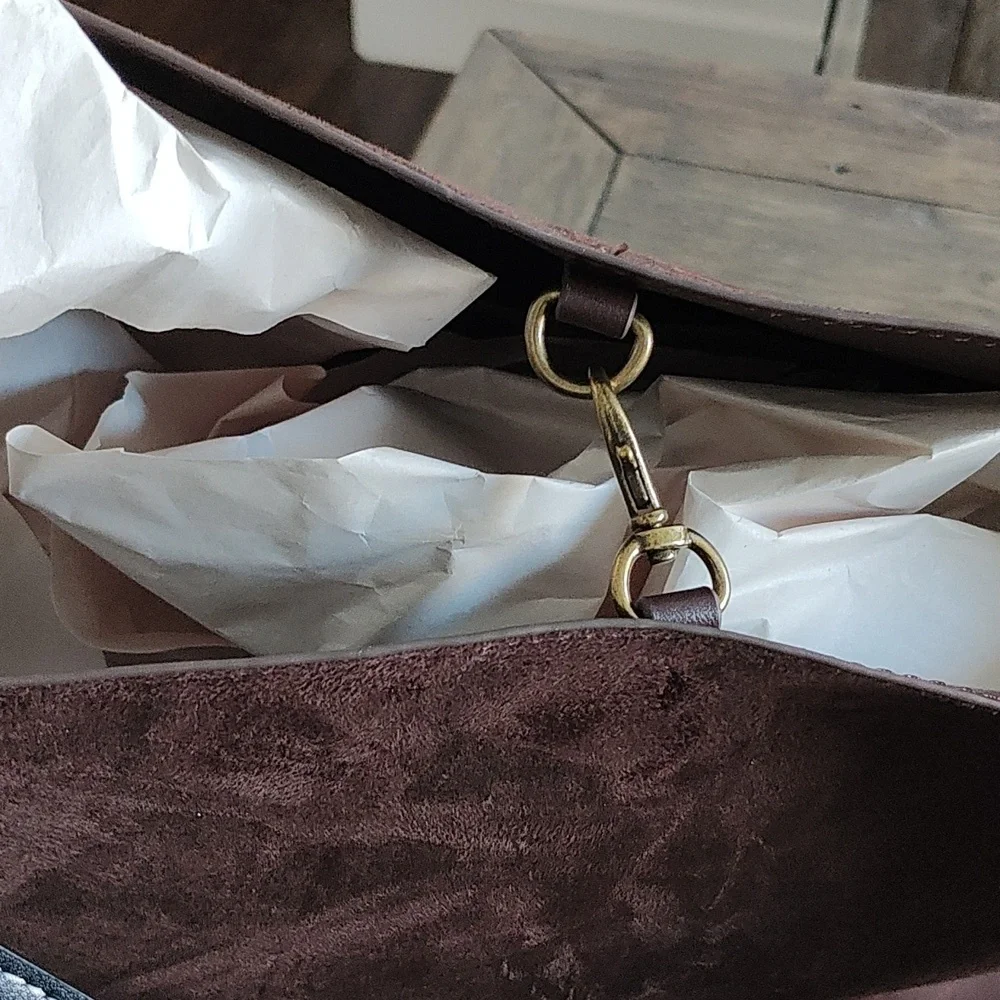 GAP Brown Vegan Suede Bucket Bag.
